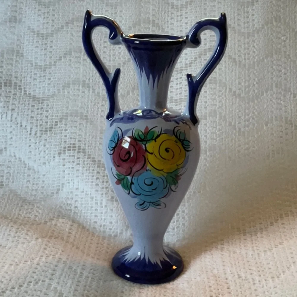 Vintage Hand Painted Vestal Portuguese Bud Vase - Picture 2 of 16